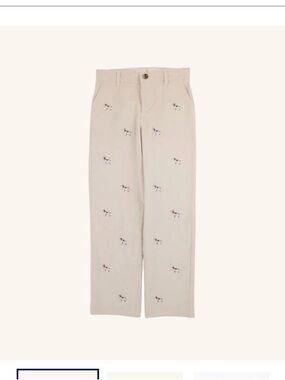 Critter Prep School Pant - Osprey Oatmeal w/ Santa Dog Embroidery - Corduroy